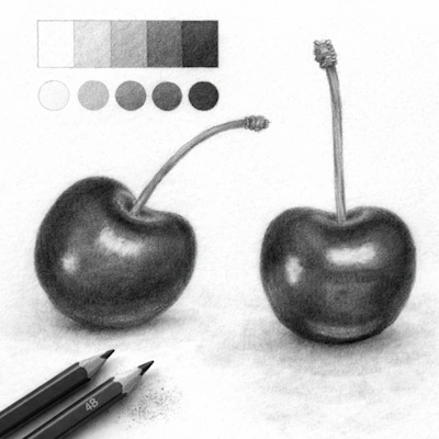 cherries graphite pencil drawings easy tutorials