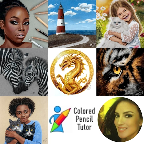 Colored Pencil Tutorials how to Draw collection and artist Jasmina Susak