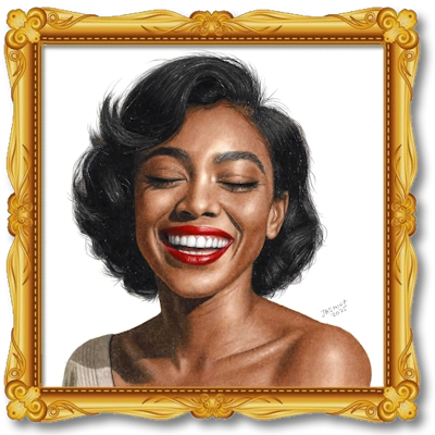 Laughing Girl Colored Pencil Drawing
